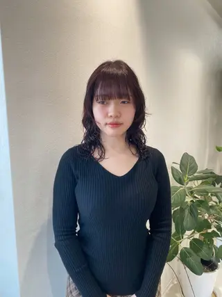 セミロング カラー 暖色カラー /ヘアアレンジ/花鈴のヘアスタイル