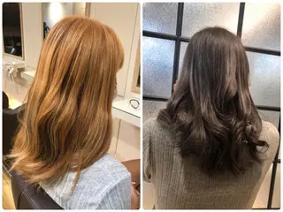 ミディアム カラー COA所属・小顔カット前髪 顔周りカット林亮佑のヘアスタイル