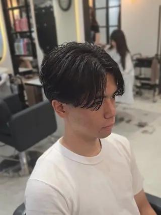 メンズ ミディアム パーマ Lapis 名古屋駅前店所属・LEN名古屋/パーマ 海外ヘア/メンズ特化のヘアスタイル