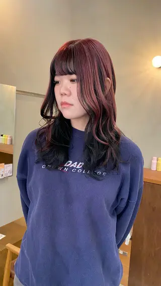 セミロング カラー NIKO/名古屋/ 伏見/花屋併設のヘアスタイル