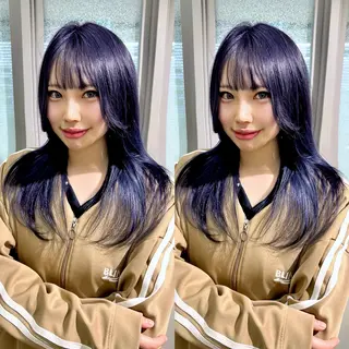 ロング カラー キッズ 透明感カラー×艶矯正 カット特化/さくらのヘアスタイル