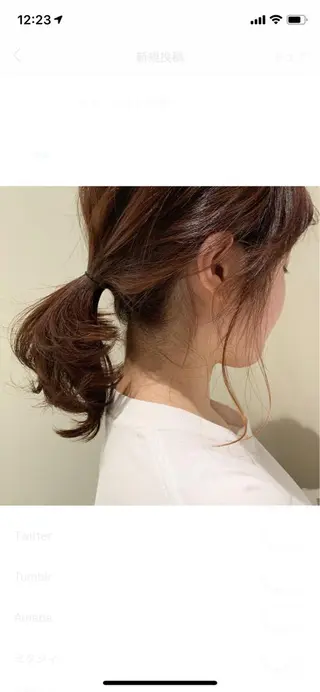 ミディアム カラー ヘアアレンジ 野々村 朋美のヘアスタイル