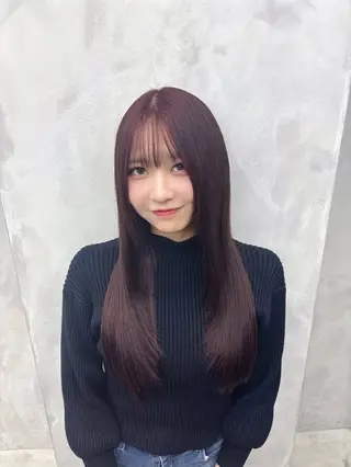 セミロング カラー 🧸髪質改善ケアカラ ー/アイドル前髪🧸のヘアスタイル