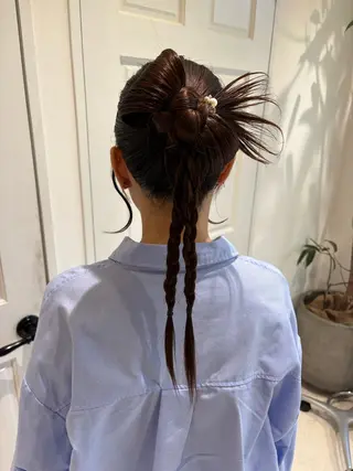 ロング ヘアアレンジ Wカラーヘアアレンジ さあやのヘアスタイル