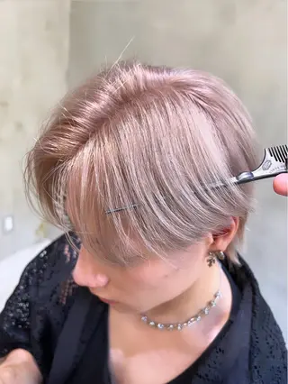 ショート カラー メンズ 派手髪/ハイトーン RIN🩵ྀིのヘアスタイル