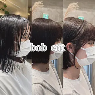 ショート ボブ・レイヤー 田中 励也のヘアスタイル