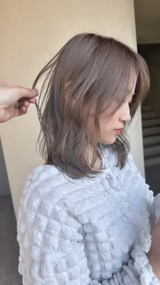 ミディアム カラー 本町/新町/心斎橋 透明感カラーSANCのヘアスタイル