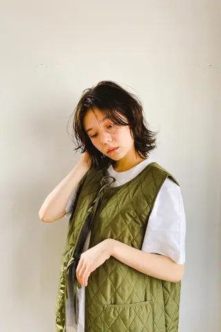 ミディアム パーマ カラー CEINE OURのヘアスタイル