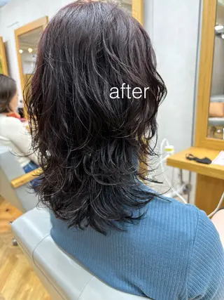 ミディアム パーマ ボブ/ミディアム 親しみやすさ/さくらのヘアスタイル