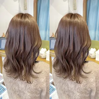 ミディアム レイヤーカット /透明感カラー西田のヘアスタイル