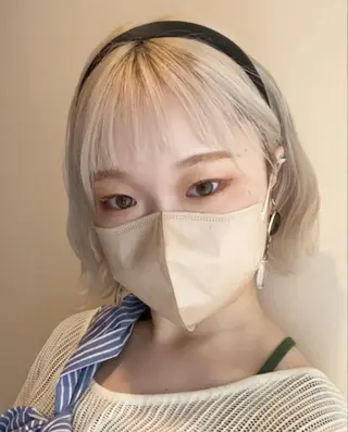 ショート カラー レイヤー/ボブ/透明 感カラー/nayuのヘアスタイル