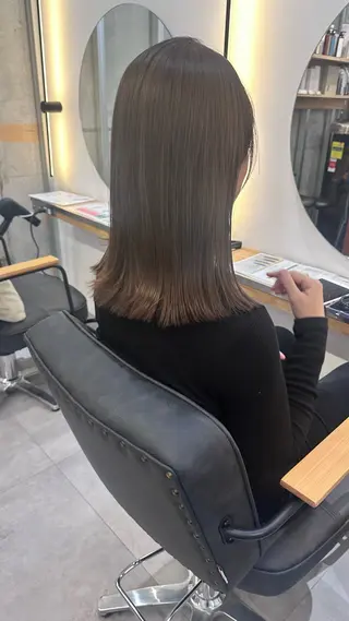 ミディアム カラー ace share salon 梅田店所属・吉田勇人/ブリーチ なしダブルカラー🩵のヘアスタイル