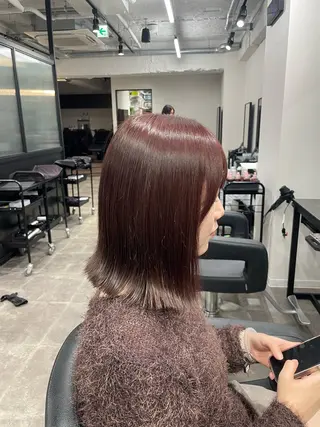 セミロング カラー 🎀暖色/ラベンダー /paru🤍のヘアスタイル