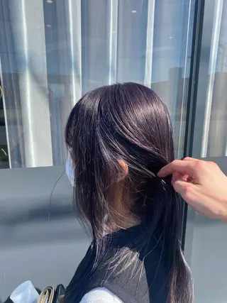 セミロング カラー 磯田 冬弥のヘアスタイル