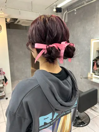 セミロング ヘアアレンジ _WHITE 天神店 YUMEKA🐻のヘアスタイル