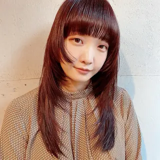 セミロング カラー 小笠原 悠斗のヘアスタイル