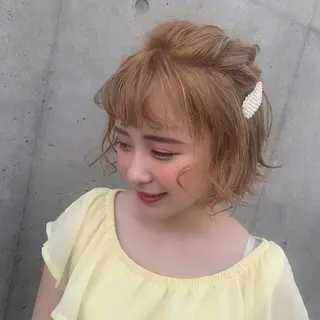 ショート カラー ヘアアレンジ 韓国ヘア🇰🇷 YURIYAのヘアスタイル