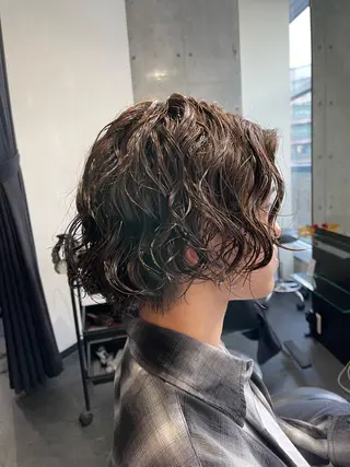 ミディアム パーマ メンズ 久保田 和正のヘアスタイル