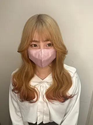 ロング カラー ダブルカラー 新宿のヘアスタイル