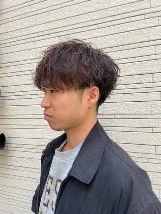 パーマ メンズ フリーランスシェアサロンルレイル所属・心斎橋/メンズ /ルレイル/地形真希のヘアスタイル