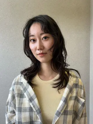 セミロング パーマ mu-sen所属・Fujii Naoのヘアスタイル