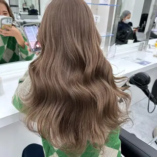 セミロング カラー ダブルカラー 韓国レイヤーKYONのヘアスタイル