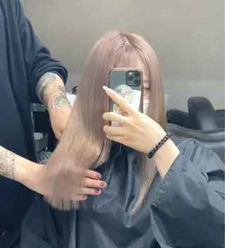 ミディアム カラー sunc所属・梅田l大人韓国ヘア レイヤー×艶カラーのヘアスタイル