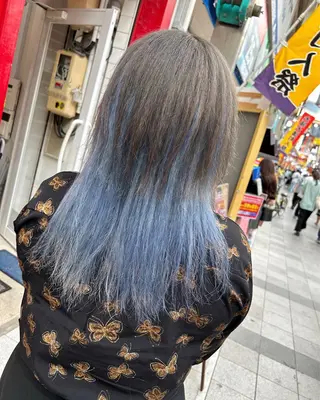 ロング カラー ヘアアレンジ 今村公介 ブリーチ特化、派手髪のヘアスタイル