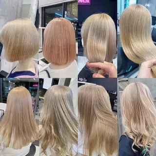 ロング カラー メンズ JuNブリーチに 縮毛矯正するプロのヘアスタイル