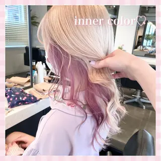 セミロング カラー 💗ガーリーヘア🎀 saki💗のヘアスタイル