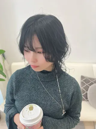 ミディアム カラー パーマ ヘアアレンジ メンズ 堀井 凌平のヘアスタイル