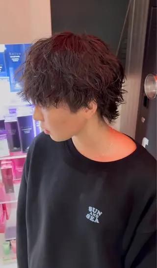ミディアム カラー パーマ メンズ メンズパーマ特化 🔥韓国ヘア職人🔥のヘアスタイル