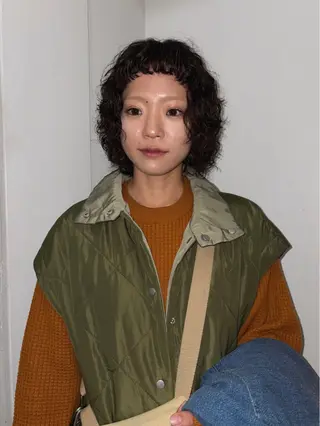 ショート パーマ 松本 雪愛のヘアスタイル