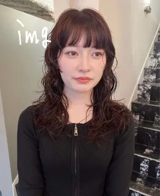 セミロング 暖色カラー/レイヤー カット☁️MEI☁️のヘアスタイル