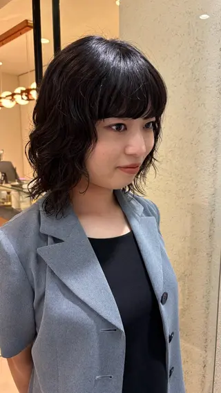 ミディアム パーマ 《無料カットモデル / perm》ナミのヘアスタイル