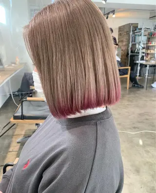 ミディアム カラー ✨艶ブリーチカラー ✨四ノ宮裕己のヘアスタイル