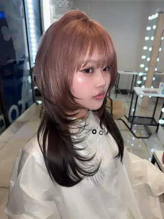 セミロング カラー HARUNA/原宿/ デザイン/カットのヘアスタイル