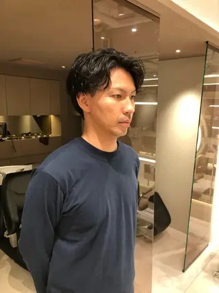 パーマ メンズ rino🤍 恵比寿レイヤーカットのヘアスタイル
