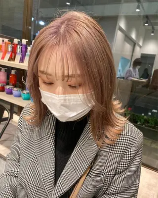 ミディアム カラー 韓国風スタイル 🍓MIZUKI🍓のヘアスタイル
