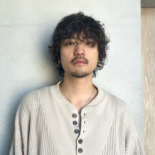 ミディアム カラー パーマ メンズ CANAAN hair salon 表参道店所属・🌿‬ナチュラルヘア /パーマ/蒼真🍃のヘアスタイル