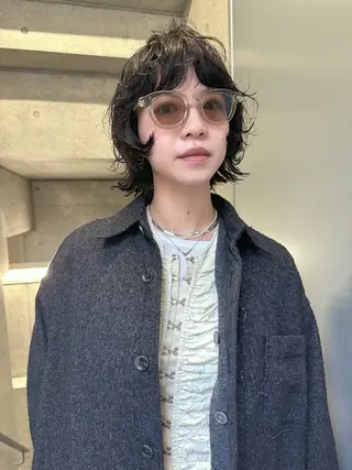 ショート パーマ 丸山渉/表参道 レイヤーボブのヘアスタイル