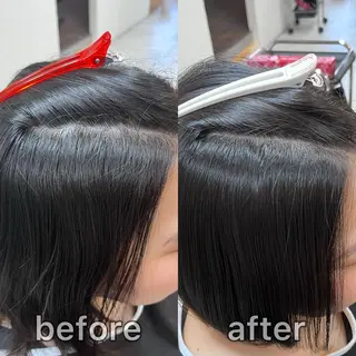 ミディアム パーマ KIZU 髪質改善 オカルト怪談のヘアスタイル