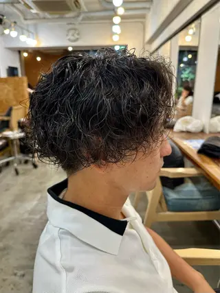 ミディアム パーマ メンズ 横浜/メンズ特化/ Farbe/田中颯斗のヘアスタイル