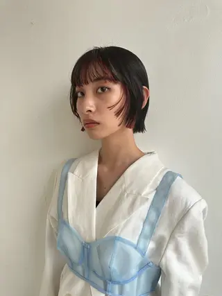 ショート カラー 美髪・シールエクステ ホソタニリョウコのヘアスタイル