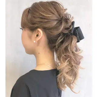 ロング カラー パーマ ヘアアレンジ ITbyALBUM 松戸のヘアスタイル