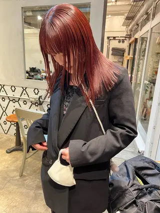 セミロング カラー mei｜顔まわり ×透明感カラーのヘアスタイル