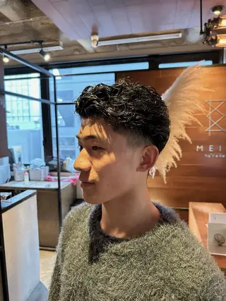 ショート パーマ メンズ カットモデル募集 /ハナオカユウキのヘアスタイル