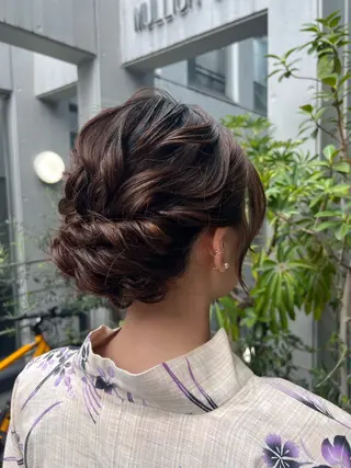 セミロング ヘアアレンジ しみず さくら🌸のヘアスタイル