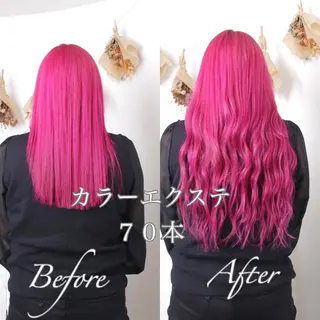 ロング カラー パーマ ヘアアレンジ 推し活専用 【派手髪】飯野ゆかりのヘアスタイル