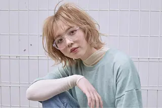 ミディアム カラー 透明感/ ハイライト/竹中涼のヘアスタイル